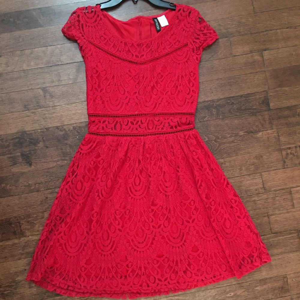 Divided, Red lace flowy dress